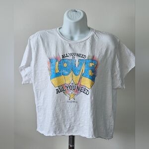 Retro Brand All You Need Is Love Cropped T-Shirt - Size M